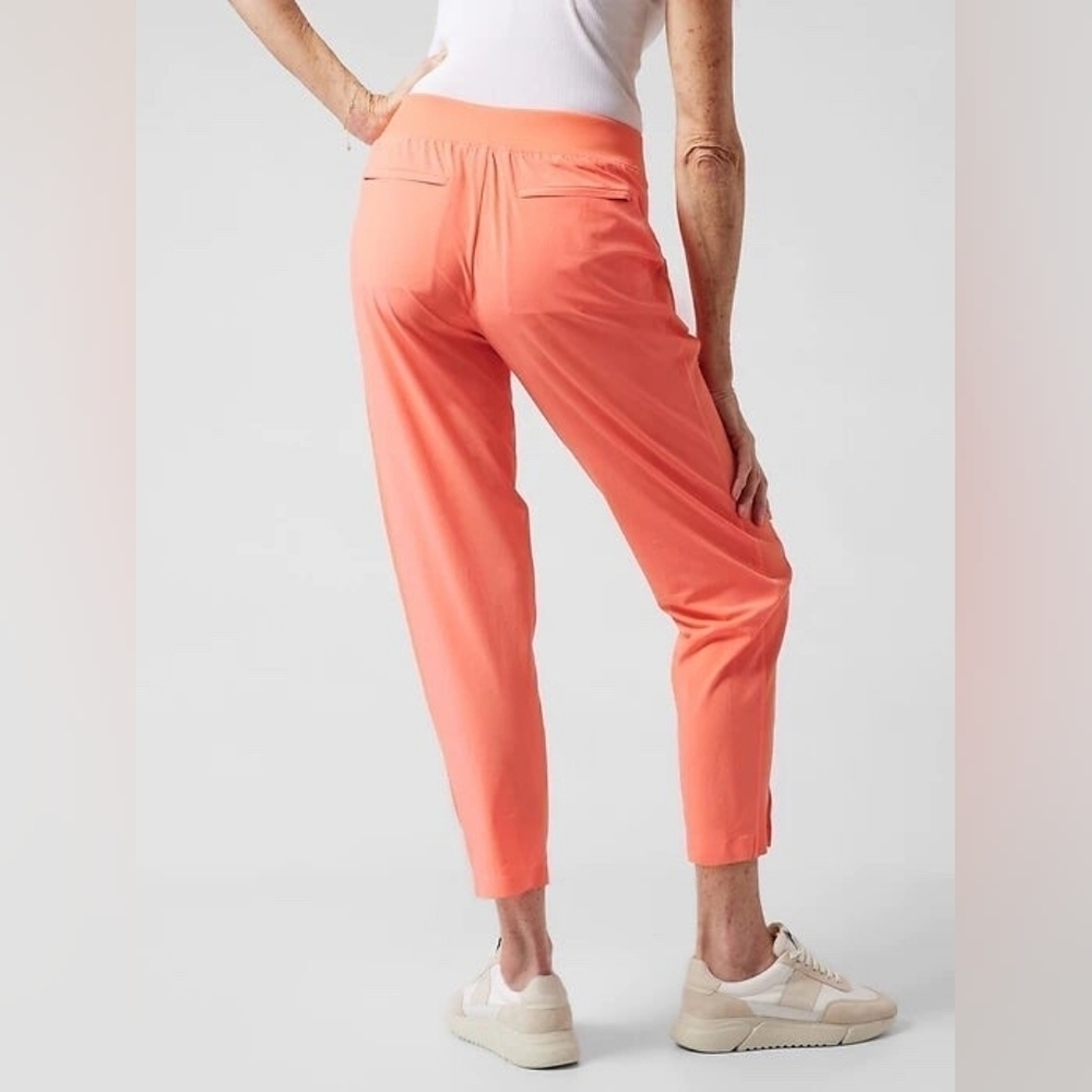 Athleta Brooklyn Ankle Pant Coral Pink Stretch Travel Pants Size 6 - Picture 7 of 11